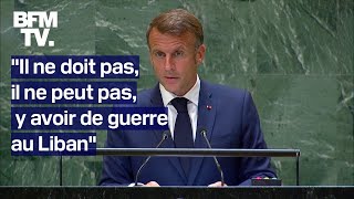 Le discours dEmmanuel Macron à lAssemblée générale des Nations unies en intégralité [upl. by Ellainad]