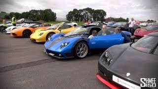 Worlds Best Car Park 4 Zondas 3 Enzos Veyron CCR Revo Gumpert XJ220S etc [upl. by Ranee]