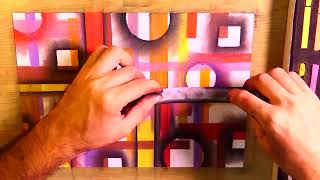 Contemporary amp Stretched Abstract Painting In Soft Pastel  9 Art Ideas  Time Lapse Demonstration [upl. by Enilegnave620]