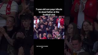 7 year old son pays tribute to dead father at football match [upl. by Akiwak]