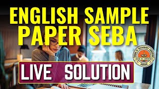 Class 10 English Sample Paper Solution SEBA HSLC 2025 Class X  Assam [upl. by Hsirehc367]