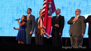 Angelica Hale Singing USA National Anthem  Aflac Focus 2017 [upl. by Adis]