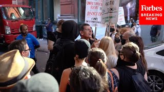 SHOCKING VIDEO ProChoice And ProLife Demonstrators Clash In NYC [upl. by Berhley775]