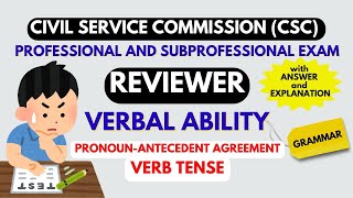 CSC PROF AND SUBPROF REVIEWER VERBAL ABILITY Pronoun Antecedent Agreement and Verb Tense [upl. by Neelahs804]