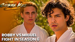 COBRA KAI SEASON 6  MIGUEL VS ROBBY OFFICIAL FIGHT [upl. by Savvas]