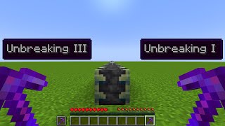 Pickaxe Netherite Unbreaking 3 vs 2 vs 1 [upl. by Nolasba460]