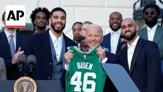 Boston Celtics celebrate 2024 NBA Champion with Biden at the White House [upl. by Reddin]