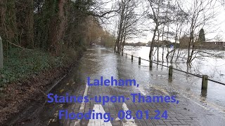 Laleham Staines Upon Thames Flooding 080124 [upl. by Amluz861]