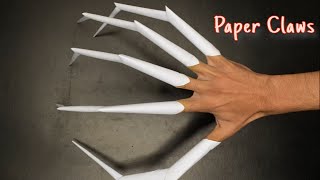 How to make Halloween Paper Claws  Origami claws  Paper dragon claws  paper craft [upl. by Ennaeerb755]