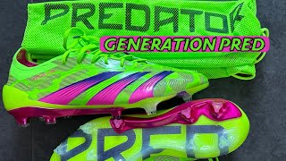 adidas Predator Elite Generation Pred 💚🩷 New Kvaratskhelia Boot unboxing  on Feet [upl. by Standush215]