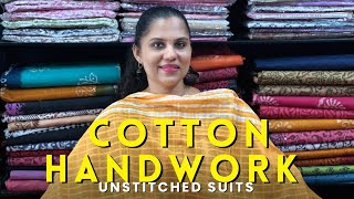 Cotton Handwork Unstitched Suits [upl. by Anujra]