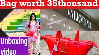 Unboxing MY VALENTINO BAG worth 35thousand trending luxurybagunboxing trendingreels baglover ❤️ [upl. by Wsan]