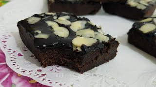 Quick No Bake Fudge BrowniesEggless brownies with out Oven Recipe by kitchen with Fatima [upl. by Harbard]