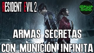 Resident Evil 2 Remake  Armas secretas con munición infinita Samurai Edge y Ametralladora [upl. by Mohl]