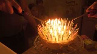 Lighting and blowing out 100 birthday candles [upl. by Greenlee373]