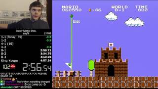 456878 Super Mario Bros any speedrun Former World Record [upl. by Llemar]