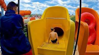 Scary Dive Water Slide at Aquapark Nessebar [upl. by Arika319]