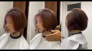 Easy Short Graduated Bob Haircut Tutorial for women Full Tutorial  Best Hair Cutting Techniques [upl. by Nichani899]