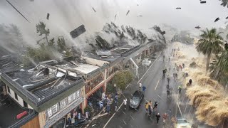 Massive destruction in the Philippines Typhoon Krathon blows away houses and cars wind 220 kmh [upl. by Bainbridge]