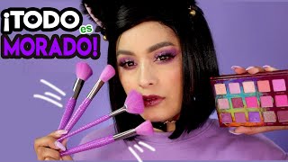 ASMR 💜 ¡MAQUILLAJE y PEINADO en MORADO 💜 I SONIDOS EN CAPAS I Ges ASMR [upl. by Lhadnek]