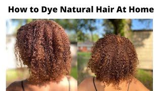 Dying my natural hair at home  Golden Brown Clairol Box Dye [upl. by Chaffin]