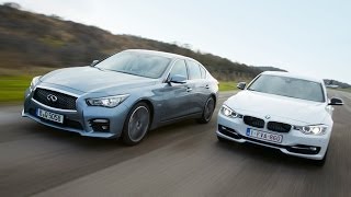 Infiniti Q50h vs BMW Active Hybrid 3 [upl. by Halfon]