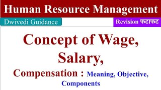 Concept of Wage and Salary Component of Compensation difference between wage and salary HRM [upl. by Kline579]