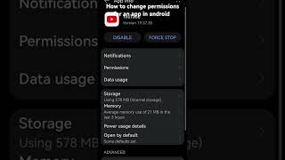 How to change permissions for an app in android [upl. by Colville]