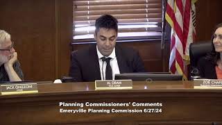 Planning Commission Meeting  Emeryville CA  June 27 2024 [upl. by Oirramaj]