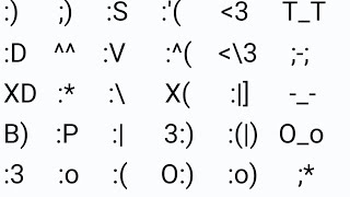 Meanings of All Simple Emoticons  Part 1  How to Type Emoticons in Text Messages amp Comments [upl. by Gertrud]