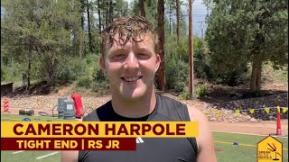 ASU TE Cameron Harpole on fall camp strides [upl. by Alliuqa]