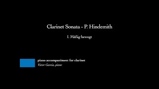 Clarinet Sonata  I Mäßig bewegt  P Hindemith PIANO ACCOMPANIMENT FOR CLARINET [upl. by Uel223]