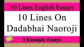 10 Lines on dadabhai naoroji in english  dadabhai naoroji 10 lines  few lines on dadabhai naoroji [upl. by Hengel517]