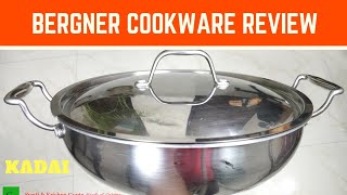 Hindi Bergner Stainless Steel Cookware Review Kadai with Lid after 3 Months Argent Try Ply [upl. by Ateuqal]