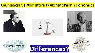 What are the key Differences between Keynesian vs Monetarism Economics TheoryMonetarist Philosophy [upl. by Aicnerolf]