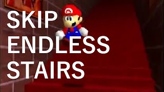 Super Mario 64  Skip Endless Stairs Glitch Backwards Long Jump [upl. by Yniar]