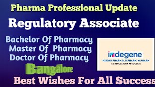 Regulatory Associate Posting For B Pharm Pharm D And M Pharm Graduates [upl. by Kristen290]