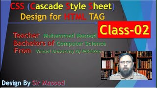 HTML with CSS Class 2 Sir Masood  img tag  div tag  inline css  css in HTML padding  Margin [upl. by Zitella]