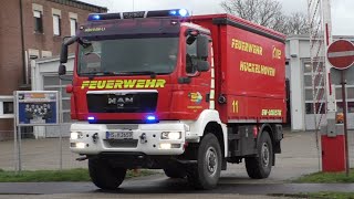 HLF 20 und GWLogistik der Freiwilligen Feuerwehr Hückelhoven Zug 1 auf Einsatzfahrt [upl. by Geis]