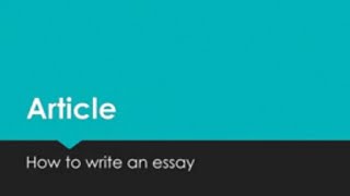 Article  How to write an essay  Hanaiam [upl. by Notserk]