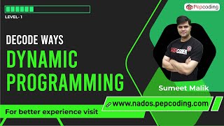 Decode Ways Dynamic Programming  Total Ways to Decode a String  Count Encodings [upl. by Eiser]