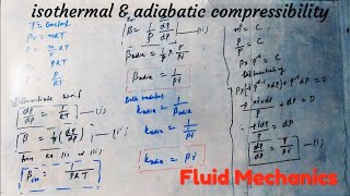 Isothermal amp Adiabatic CompressibilityFluid Mechanics [upl. by Anitan]