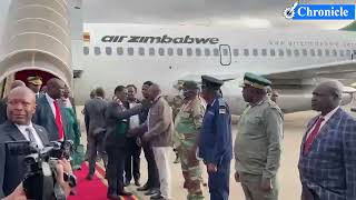 Watch President Mnangagwa arrives in Bulawayo for ZimTrade Exporter Week [upl. by Noelle]