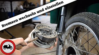 Simson Grundlagen 11 Bremsen wechseln und einstellen [upl. by Aibonez]