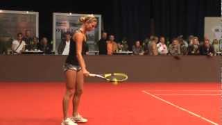 Sesil Karatantcheva service game vs Zuzana Luknarova  Porsche Tennis Grand Prix 2012 [upl. by Kassia]