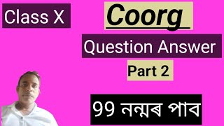 Coorg Class X Question amp Answer Part2  HSLC SEBA 2025   master of grammar [upl. by Jaquelyn]