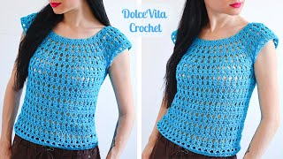 TUTORIAL MAGLIA UNCINETTO quotNEREIDEquot TOP DOWN [upl. by Eilahs989]