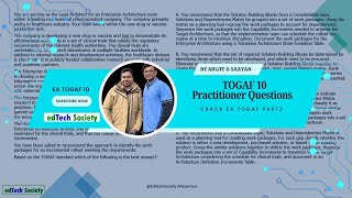 Pass TOGAF10 in 4 weeks  Crack EA TOGAF Part 2  Practitioner QuestionPhase E and F [upl. by Lauter40]