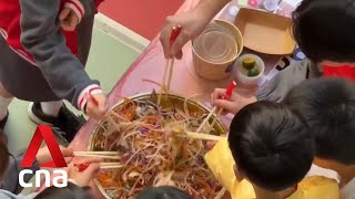 New Singapore record set for most number of people doing Lo Hei recitations [upl. by Ryder]