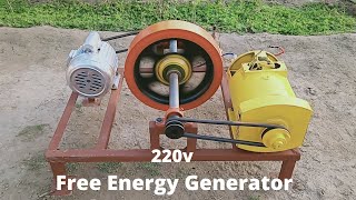 Make Free Energy Generator 220v With 5kw Alternator And Motor Flywheel Free Electricity Generator [upl. by Gnoc189]